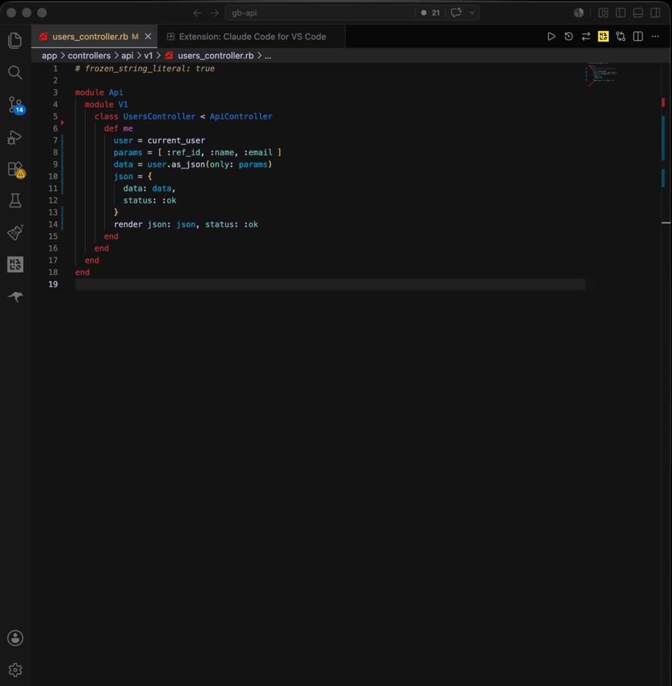 Code editor before Ghost Bro analysis